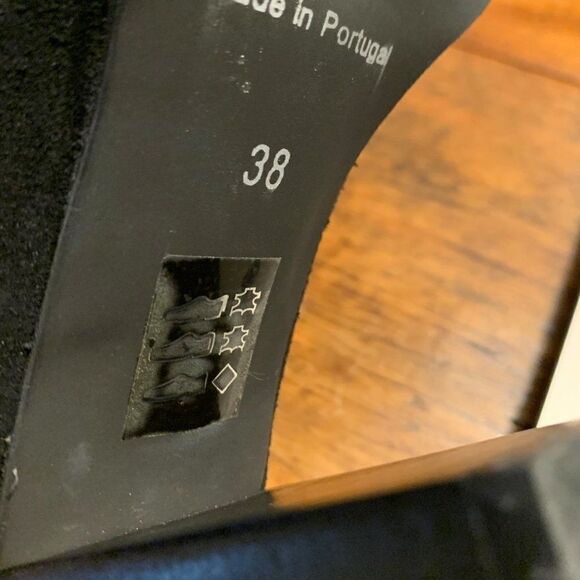 Shoe, Office of London, all leather and suede, sz 38, stacked heel, oxford style - Picture 5 of 16